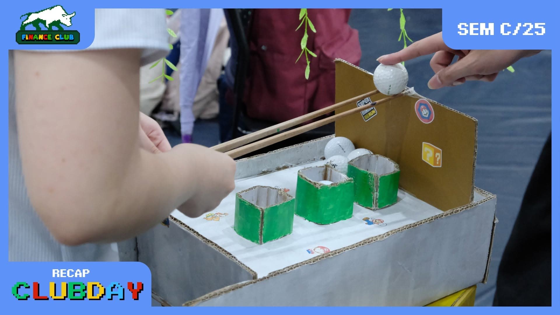 A closer look at one of the booth's interactive games.
