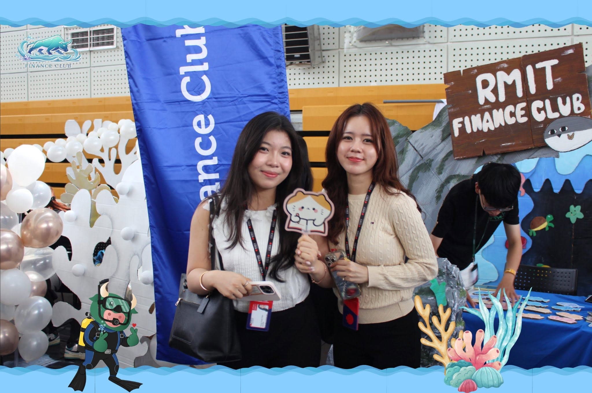 Meeting the team at the Finance Club booth.