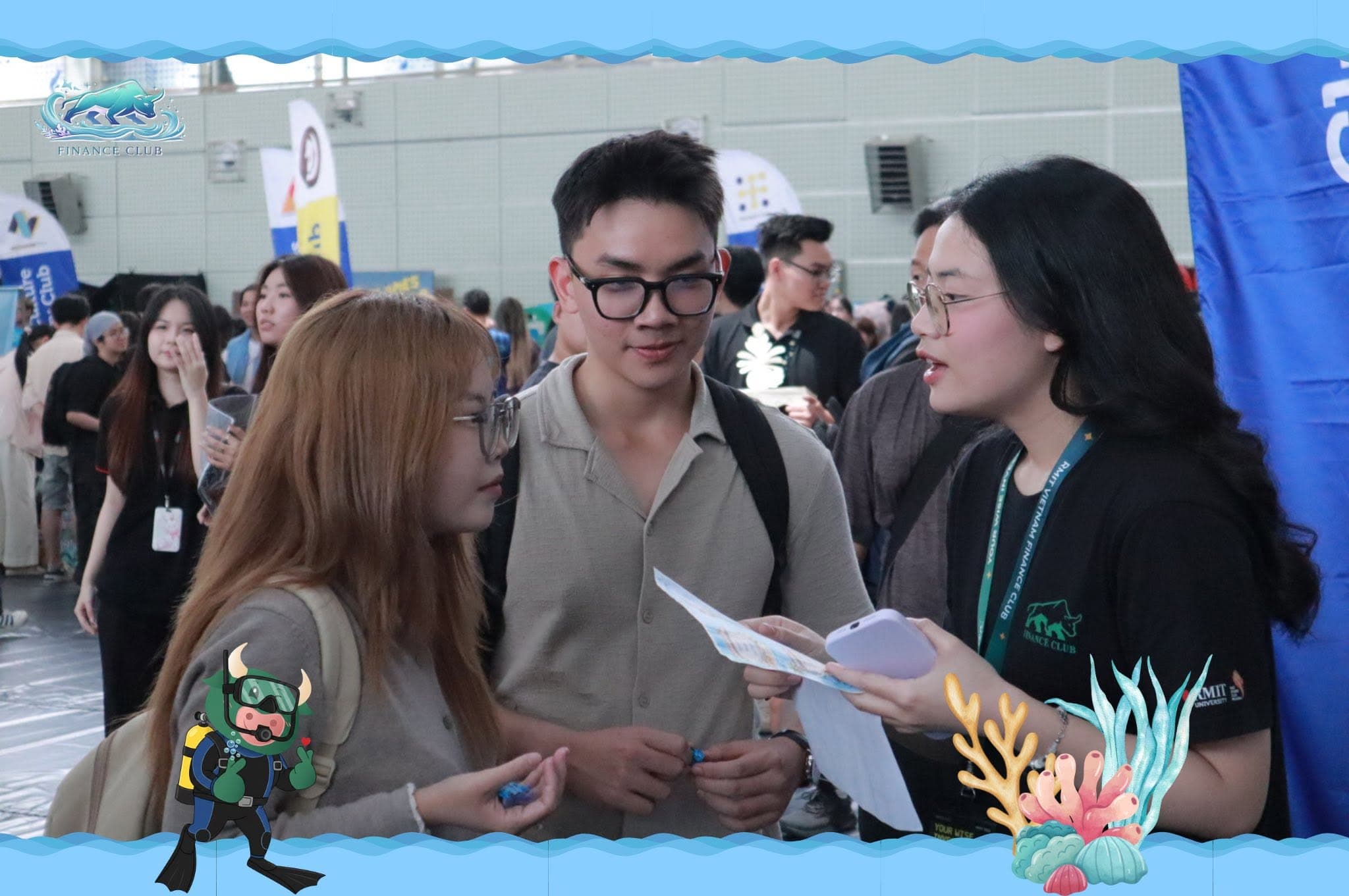 First conversations with future Finance Club members.